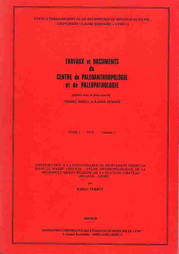 Page de titre Travaux et Documents 1974